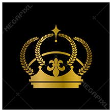 Gold Vector Ilustration Vintage Heraldic Element