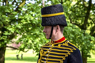 A soldier of The Kingâ€™s Troop in Hyde Park