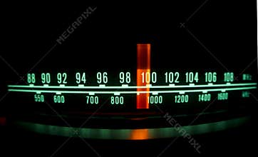Radio dial with lights