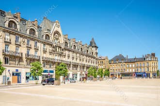 View at the Town place of Mezieres in France