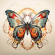 butterfly mandala Abstract conceptual design