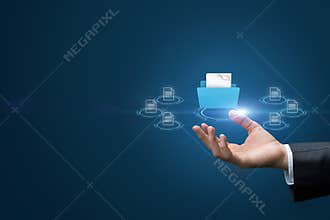 A hand shows a documentary management system