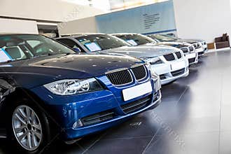 Cars for sale in showroom