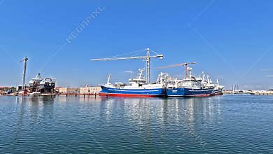 A View Across the Harbour of Port Town Skagen in Northern Denmark