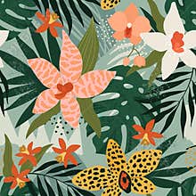 Tropical flowers Modern