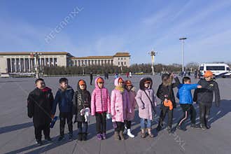 Chinese school children during visiting Beijing