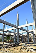 Building construct site and blue sky