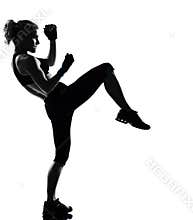 Woman kickboxing posture boxer boxing