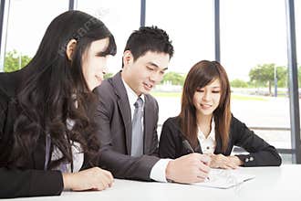Asian business team