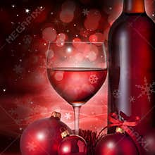 Christmas Glass Red Wine Background