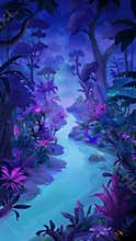 Enchanting Night Scene. The Beauty of Nature Illuminated