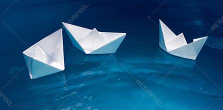 Paper ship fleet