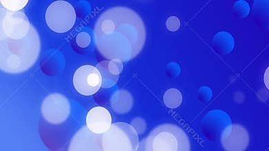 Bokeh light effects animation over blue background with various sized circles