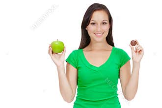 Sweets and healthy food