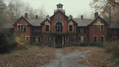Abandoned Brick Mansion, Autumnal Decay