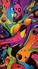 Psychedelic abstract art with organic shapes