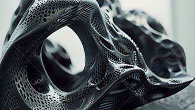 A stunning sculpture made of dark carbonbased materials that absorb all light symbolizing the elusive nature of dark