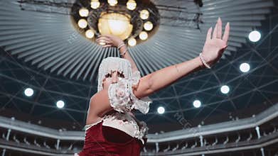 Showgirl Burlesque Dancer On Stage