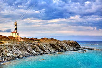 Cap de Favaritx sunset lighthouse cape in Mahon