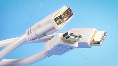 Digital video cables and display connectors. HDMI, Display port and DVI cables.