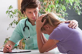 Psychiatrist helping in depression