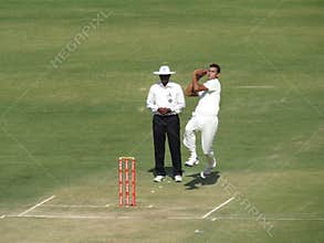 Ishwar Pandey bowling in a cricket match