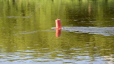 river waterway red beacon