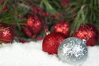 Red Sparkly Christmas Ornaments