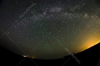 Milkyway and fade aurora