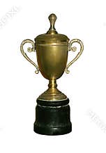 Vintage gold cup with path