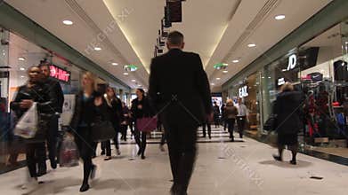 People in shopping rush in mall