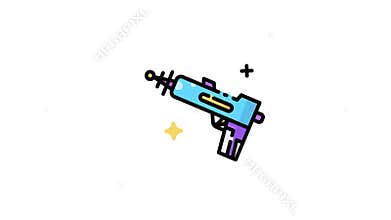animation of Science fiction water blaster for intergalactic water fights