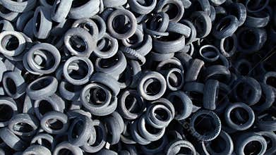 Aerial video recording of illegal dumping of used tires