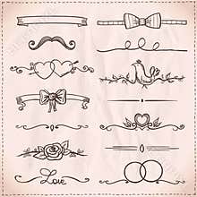 Hand-drawn graphic line elements and borders.