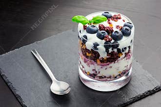 Healthy Meal with Berries and Yoghurt