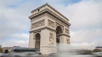 4K UHD timelapse of Arc De Triomphe in Paris, France
