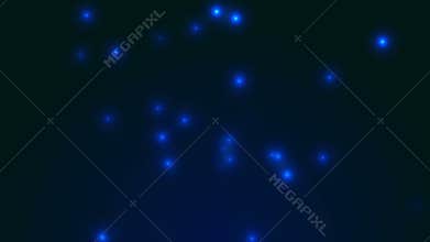 Blue blinking particles on the dark background