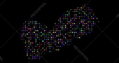 Dynamic circle motion builds Yemen conceptual abstract outline