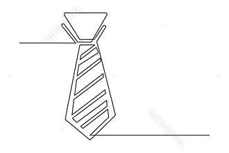 Simple outline single line art illustration isolated Formal wear icon