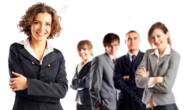 Leader and her team