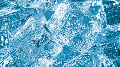 Ice cubes closeup, abstract background