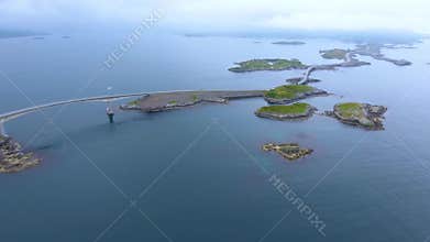 Atlantic Ocean Road Aerial footage Norway