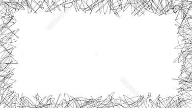 Looped abstract black hand-drawn scribble line border frame animation