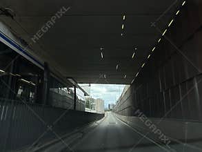 Amsterdam Tram way in Zuidas Business District Amsterdam Zuid Netherlands