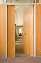 Door in a corridor