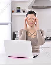 Tired depressed young woman