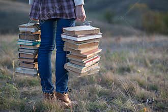 Girl with books