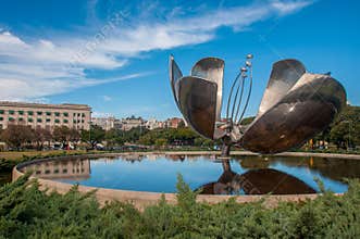 Giant flower (Floralis Generica) in Buenos Aires, Argentina