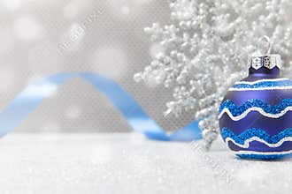 Blue Christmas ornament with snowflake