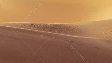 Close-up view of sand dunes in desert.